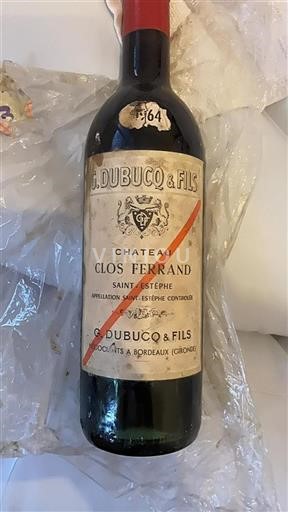 Burdeos Saint-Estèphe Clos Ferrand 1964