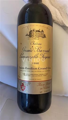 Bordeaux Saint-Émilion Grand Cru Grand Barrail Lamarzelle Figeac 1998