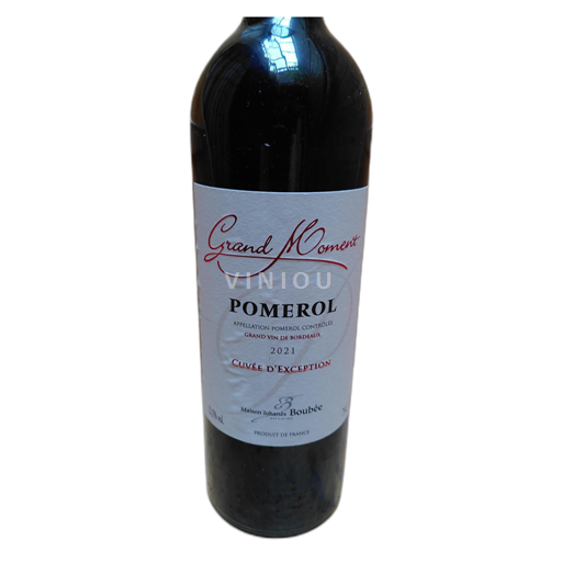 Vin Rouge sec Cuvée Exception 2021 France Bordeaux Pomerol AOC
