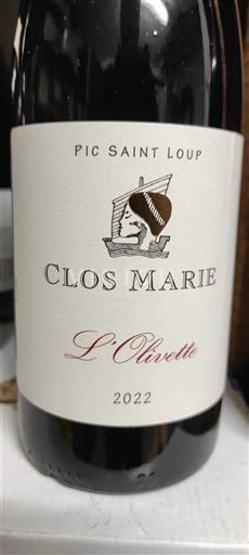 Languedoc Pic-saint-loup Clos Marie l'Olivette 2022