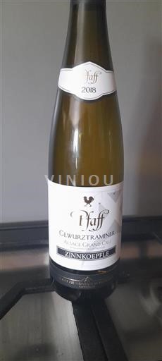 Vin Blanc sec Zinnkoepfle Pfaff 2018 France Alsace Alsace Grand Cru AOC Grand Cru