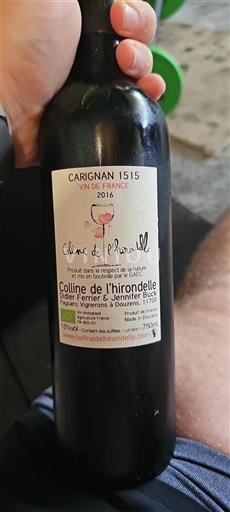 Languedoque Não especificado Colline de l'Hirondelle Carignan 1515 2016