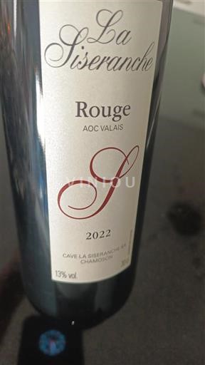 Vin Rouge sec La Siseranche 2022 Suisse Valais AOC