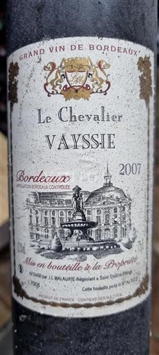 Bordeaux Le Chevalier Vayssié 2007