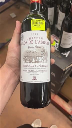 Bordéus Bordeaux Superior Clos de l'Abbaye Pétra 2022