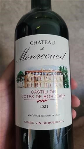 Bordeaux Castillon Côtes de Bordeaux Château Monrecueil 2021