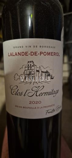 Burdeos Lalande-de-Pomerol Clos l'Hermitage 2020