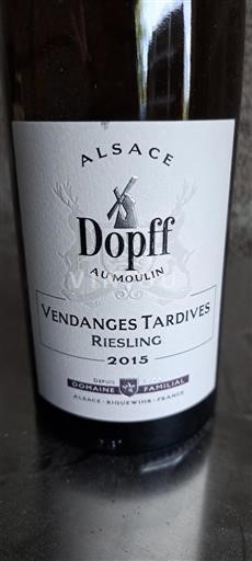 Alsace Grand Cru Dopff au Moulin Vendanges Tardives 2015