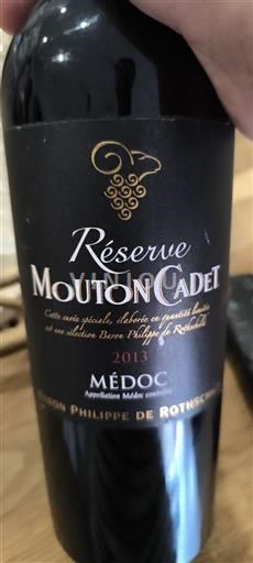 Bordeaux Médoc Baron Philippe de Rothschild Réserve Mouton Cadet 2013
