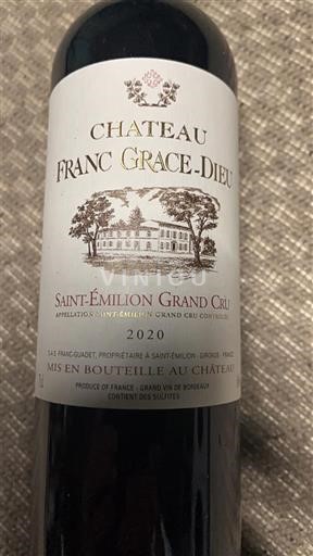 Bordeaux Saint-Émilion Grand Cru Grand Cru Château Franc Grâce-Dieu 2020