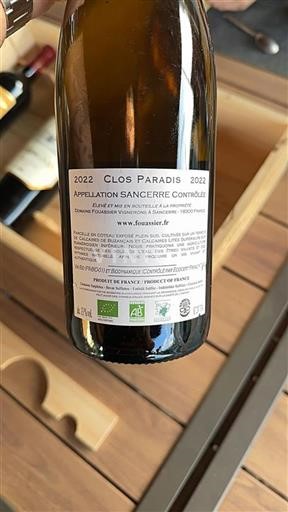 Thung lũng sông Loire Sancerre. Fouassier Clos Paradis 2022