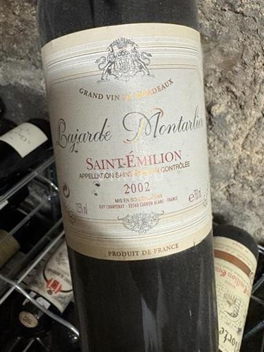 Bordeaux Saint-Émilion Lajarde Montarlier 2002
