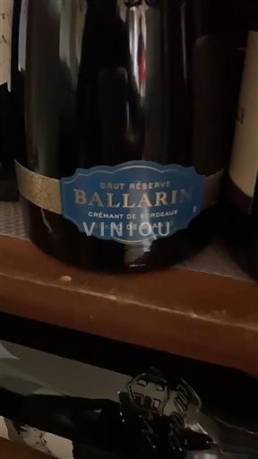 Bordeaux Bordeauxin crémant Ballarin Brut Réserve Ei vuosikertaa