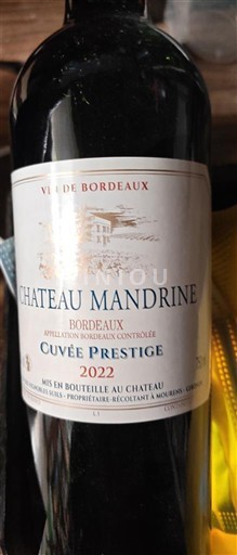 Burdeos Bordeaux Château Mandrine Prestige 2022