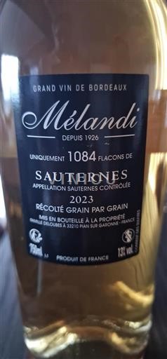 Bordéus Sauternes Mélandi 2023
