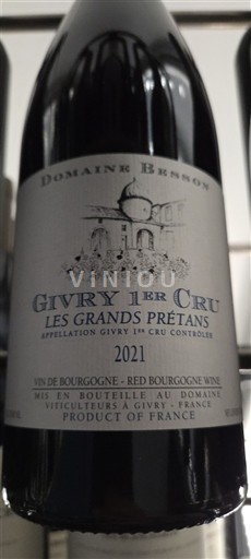 Burgundi Givry Premier Cru Domaine Besson Les Grands Prétans 2021