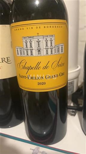 Vin Rouge sec Chapelle de Seize 2020 France Bordeaux Saint-Émilion AOC Grand Cru