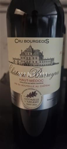 Bordeaux Haut-Médoc Cru Bourgeois Château Barreyres 2021