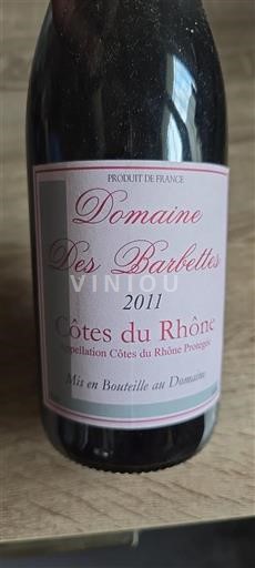 Rhône Valley Côtes-du-Rhône Domaine Des Barbettes 2011