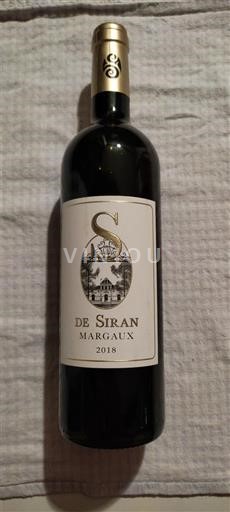 Bordeaux Margaux Château Siran S de Siran 2018