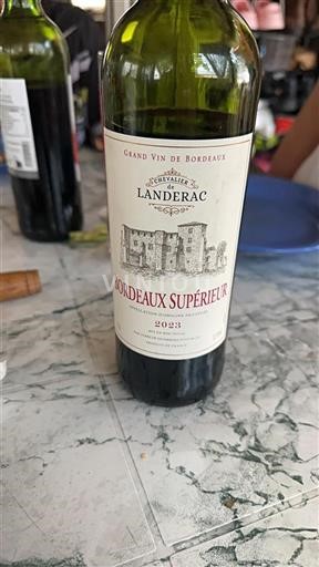 Vin Rouge sec Chevalier de Landerac 2023 France Bordeaux Bordeaux supérieur AOC
