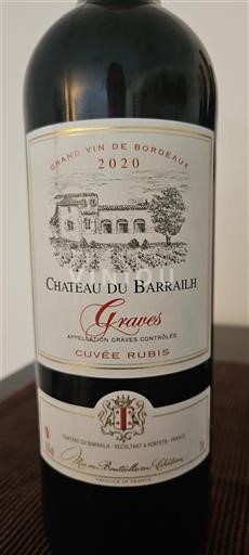 Bordéus Graves Château Barrailh Rubis 2020