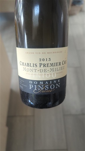 Burgundsko Chablis Premier Cru Domaine Pinson Frères Mont-de-Milieu 2013