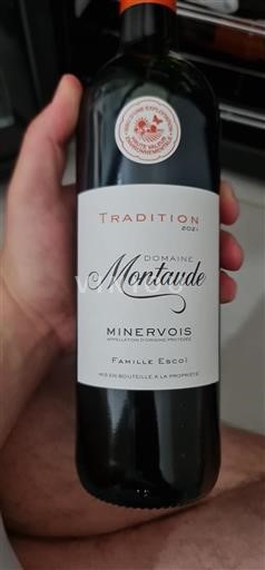 Vin Rouge sec Tradition Domaine Montaude 2021 France Languedoc Minervois AOC hve
