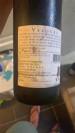 Languedoc Unspecified Domaine L'Aiguelière Velours 2013