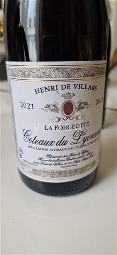 Lyoner Region Coteaux-du-Lyonnais Henri de Villars La Forgeotte 2021