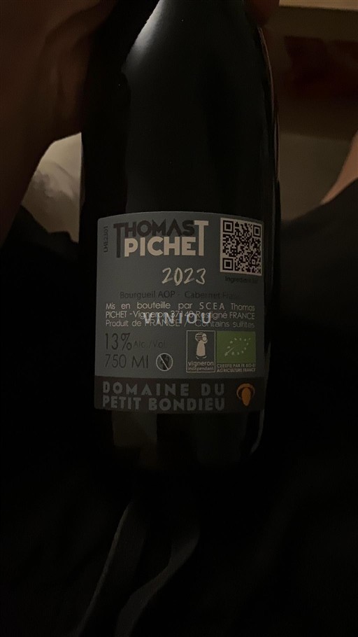 Loire-dalen Bourgueil Domaine Petit Bondieu Thomas Pichet 2023