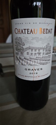 Bordeaux Graves Château Bédat 2018