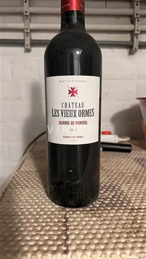 Vin Rouge sec Château Les Vieux Ormes 2021 France Bordeaux Lalande-de-pomerol AOC