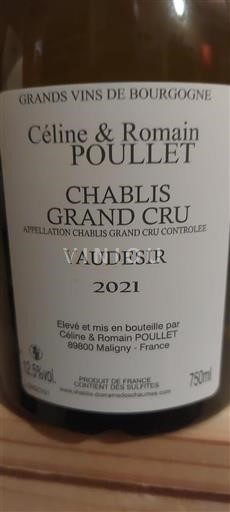 Burgundija Chablis Grand Cru Céline & Romain Poullet Vaudesir 2021