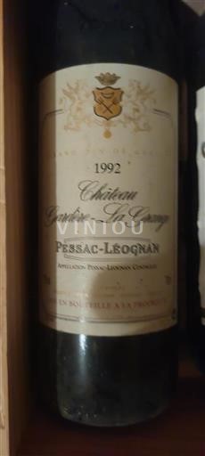 Bordeaux Pessac-Léognan Château Gardère-La-Grange 1992