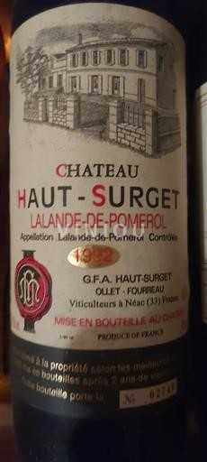 Burdeos Lalande-de-Pomerol Château Haut-Surget 1992