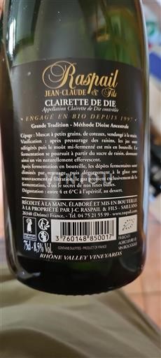 Valle del Ródano Clairette de Die Raspail Jean-Claude & Fils Grande Tradition 2025
