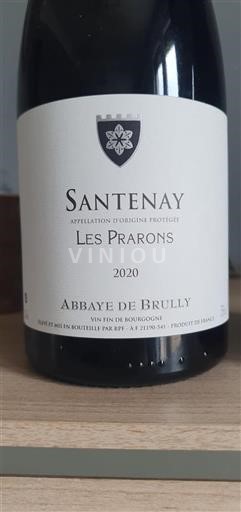 Borgonha Santenay Abbaye de Brully Les Prarons 2020