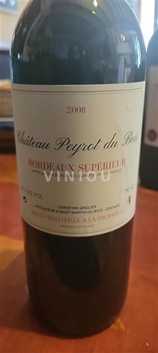Bordeaux Bordeaux superiore Château Peyrot du Bos 2008