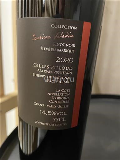 Vaud La Côte AOC Gilles Pilloud Collection Antoine Saladin 2020