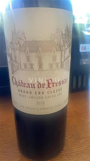 Bordeaux Saint-Émilion Grand Cru Grand Cru Pressac 2018