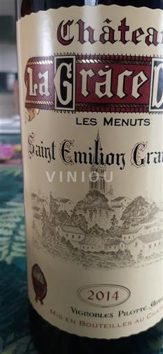 Bordeaux Saint-Émilion Grand Cru Grand Cru Château La Grâce Dieu Les Menuts 2014