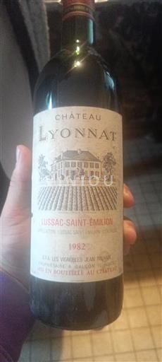 Bordeaux Lussac-saint-émilion Château Lyonnat 1982