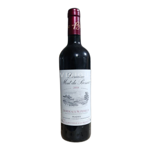 Vin Rouge sec Mont du Pressoir 2018 France Bordeaux Bordeaux supérieur AOC