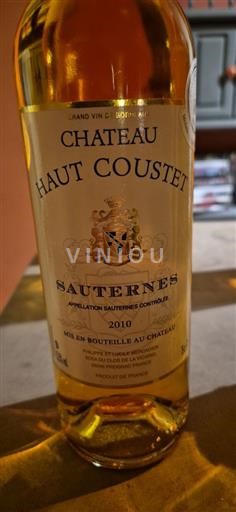 Burdeos Sauternes Château Haut Coustet 2010