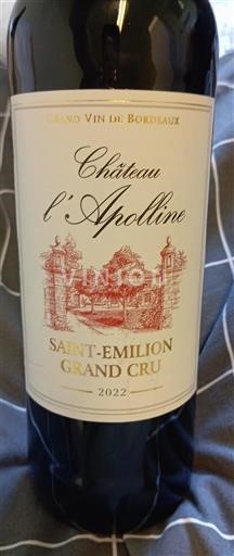 Bordeaux Saint-Émilion Grand Cru Château L'Apolline 2022