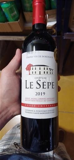 Bordeaux Ikke specificeret Château Le Sèpe Initiale 2019
