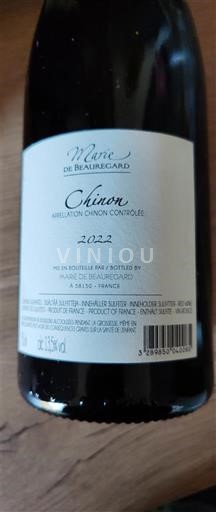 Valle della Loira Chinon Marie de Beauregard 2022