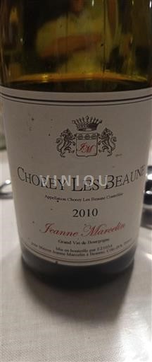 Burgundija Chorey-lès-Beaune Jeanne Marcellin 2010