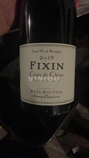 Burgundy Fixin René Bouvier Crais de Chêne 2019
